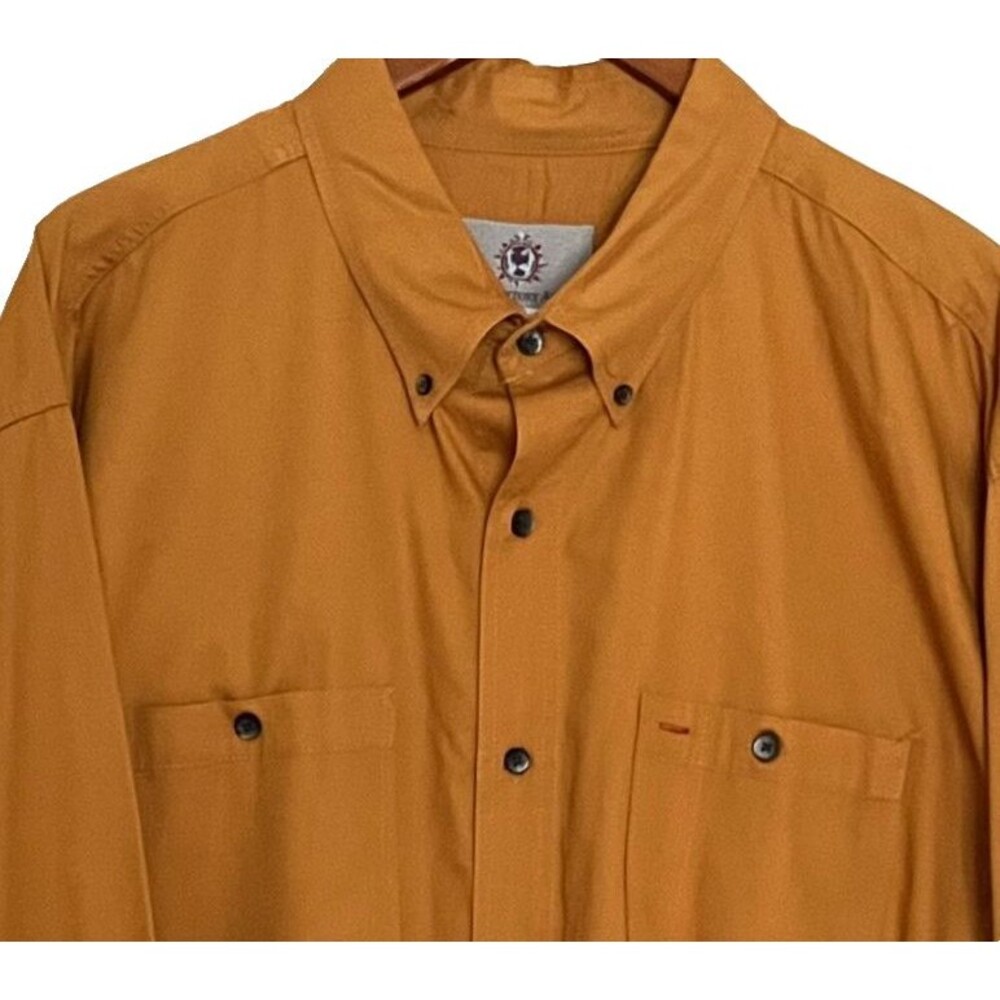 The TERRITORY AHEAD Mens Button Down Shirt XXL Gold Long Sleeve 100% Cotton